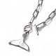 Whale Tail 304 Stainless Steel Pendant Necklaces NJEW-JN02701-3