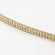 2 Row Golden Aluminum Studded Faux Suede Cord LW-D005-20G-2