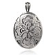 Oval Carved with Flower Tibetan Style Alloy Big Pendants PALLOY-E415-01AS-1