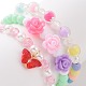 3Pcs 3 Style Acrylic Flower & Imitation Pearl Beaded Stretch Bracelets Set BJEW-JB09105-3