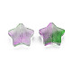 Perles de verre peintes par pulvérisation transparentes deux tons GLAA-T022-25-C02-2