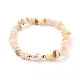 Bracelets de perles extensibles en coquillage naturel BJEW-JB05727-01-1