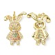 Латунные микро проложить кубический цирконий подвеска ZIRC-C021-28G-2