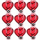 SUNNYCLUE 1 Box 12pcs Silicone Heart Beads Heart Shaped Focal Beads Bulk Cartoonbeads Stethoscope Pens Hospital Nurse Cute Colorful Cartoon Beads for Key chain Making Kit DIY Pen Lanyards Adults Craft SIL-SC0001-24-1