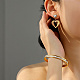 Pendientes colgantes de oreja de acero titanio dorado OS0874-2-2