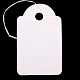 矩形の空白の下げ札  ジュエリーディスプレイ紙値札  コットンコード付き  ホワイト  29.5x18x0.2mm  穴：3mm  500個/袋 X-CDIS-N001-65-1