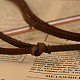 Регулируемый кожаный шнур сплава rectangleand крест кулон ожерелья для мужчин NJEW-K031-17-4