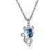 925 серебряное ожерелье с подвеской в виде котенка NJEW-BB30752-7