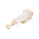 Electroplated Natural Quartz Crystal Dyed Copper Wire Wrapped Pendants PALLOY-JF02326-01-4