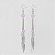Boucles d'oreilles en quartz rose naturel EJEW-JE02225-02-1