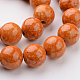 Dyed Natural Fossil Beads Strands G-E328-12mm-14-3