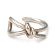 304 Stainless Steel Knot Open Cuff Ring for Women RJEW-I096-31P-2