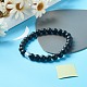 Synthetic Quartz Crystal Beads and Synthetic Black Stone Beads Stretch Bracelets Set for Girl Women Gift BJEW-JB06792-5