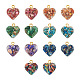 14 pièces 7 couleurs résine transparente jaspe impérial naturel pendentifs de puces teints G-TA0001-39-3