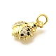 Кулоны с эмалью из латуни с прозрачным кубическим цирконием KK-M297-06G-2