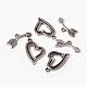 Heart Tibetan Style Toggle Clasps X-TIBE-2102-AS-RS-3