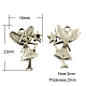 Stile tibetano impostazioni angelo ciondolo strass X-TIBEP-GC090-AS-RS-1