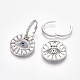 Brass Micro Pave Cubic Zirconia(Random Mixed Color) Dangle Hoop Earrings EJEW-S201-63P-2