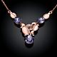 Rose Gold Plated Brass Czech Rhinestone Pendant Necklaces for Women NJEW-BB00856-01-2