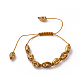 Bracelets de perles de verre tressé crâne BJEW-JB04237-1