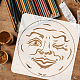 Fingerinspire 3 pz stencil per pittura del viso lunare 11.8x11.8 pollici di plastica scava fuori lo stencil della luna piena facce stravaganti stencil artigianali riutilizzabile stencil da parete per progetti fai da te DIY-WH0394-0003-3
