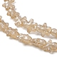 Perles de verre galvanoplastiques plaquées lustre nacré GLAA-P005-PL01-3