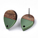 Resin & Walnut Wood Stud Earring Findings MAK-N032-002A-B03-3