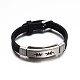 Jewelry Black Color Rubber Cord Bracelets BJEW-G468-18-1