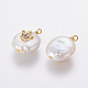 Colgantes naturales de perlas cultivadas de agua dulce PEAR-F014-03G-3