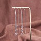 Rhodium Plated 925 Sterling Silver Star with Chain Tassel Dangle Earrings JE1045A-7