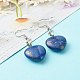 Natural & Synthetic Mixed Heart  Gemstone Dangle Earrings EJEW-JE04574-4