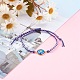 Bracelets réglables en perles tressées en fil de nylon bicolore BJEW-JB05960-04-4