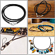 Benecreat 1.5mm 50 mètres cordon en cuir rond noir cordon en cuir véritable cordon en cuir pour bracelet collier perles fabrication de bijoux bricolage artisanat WL-BC0001-1.5mm-01-7
