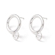 304 Stainless Steel Stud Earring Findings X-STAS-P308-02A-S-1