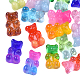 CHGCRAFT 200Pcs Glitter Powder Gummy Resin Bear Flatback Cabochons Beads for DIY Brooch Decoration Mobile Phone Case Accessories CRES-GL0001-04-5