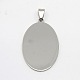 DIY Materials 201 Stainless Steel Flat Oval Hand Stamping Blank Tag Pendants STAS-O044-124-1