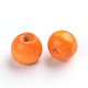 天然木のビーズ  ロンデル  無鉛の  染め  オレンジ  8mm  穴：3mm  約5600個/1000g YTB022-4-2