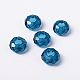 青い大きな穴ガラスヨーロッパロンデルビーズ  芯金がない  直径約14mm  厚さ8mm  穴：5mm X-GDA007-66-1