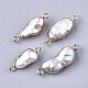 Conectores de eslabones de perlas keshi de perlas barrocas naturales PEAR-T003-08-1