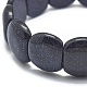 Bracelets synthétiques de perles d'or bleues synthétiques BJEW-G617-04A-02-3