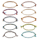 Pandahall set di braccialetti in cordoncino intrecciato di cotone 50 pz 10 colori BJEW-TA0001-07-1