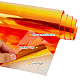 透明なポリ塩化ビニールのビニールシート  虹色の魔法の鏡効果  オレンジ  98.5x20x0.05cm DIY-WH0163-09B-05-3
