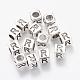 Antique Silver Plated Initial Letter Alloy European Beads TIBEB-Q054-49AS-NR-1
