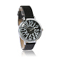 イミテーションレザー腕時計クォーツ時計  合金の腕時計ヘッド付き  日本のPC時計の動き  プラチナ  ブラック  230x14mm  ウォッチヘッド：41.5x35x10mm X-WACH-I014-F06-1