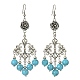 Synthetic Turquoise Beaded Drop Earrings EJEW-JE05385-02-1