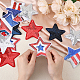 SUPERFINDINGS 24pcs 8 Colors Star Sequins Sew Iron on Applique Glitter Five-Pointed Star Stick On Patches Computerized Embroidery Patches Sew On Clothes Dress Plant Hat Jeans Bag for Independence Day PATC-FH0001-03-3