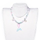 Braccialetti e set di gioielli in plastica imitazione perla elasticizzata SJEW-JS01053-01-5