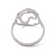 201 anillo ajustable de acero inoxidable con mapa de África hueco para mujer RJEW-C045-04P-3