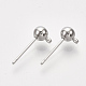 Accessoires de puces d'oreilles en laiton de balle X-KK-S348-415C-1