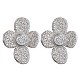 Aretes de flores de resina con piedras preciosas de imitación druzy EJEW-JE05318-2